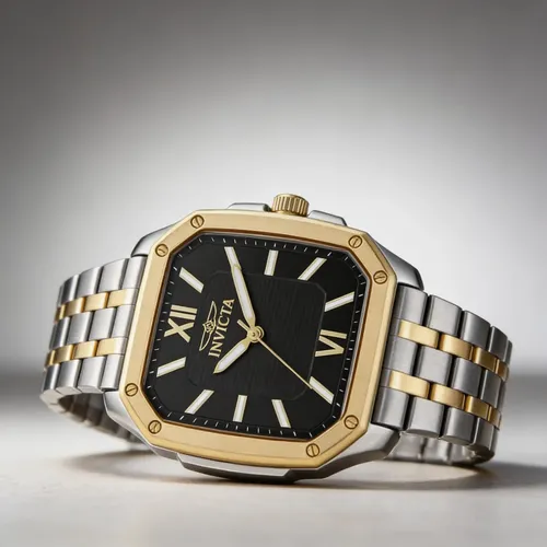 Reloj Invicta Cuadro Hombre, Dorado Y Acero 39mm Dorado/plateado Dorado Carbon - Imagen 6