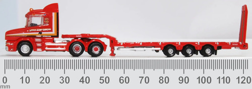 Camión Miniatura Oxford, Escala N Scania T Cab Cama Baja Rojo - Imagen 3