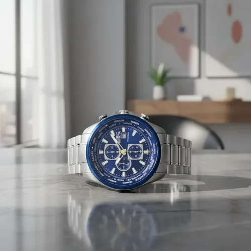 Reloj Invicta Aviator Interceptor 50mm Plateado Azul Oscuro - Imagen 4