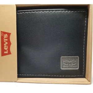 Billetera Levi`s Original, Hombre Black Logo Negro Liso