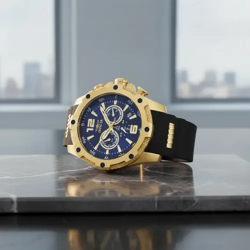 Reloj Invicta I-force Axis Mens 50mm, Gold 19659 Negro Dorado Azul Oscuro - Imagen 2