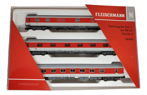 Vagones Fleischmann, Esc N 781406 Set 3 Vag Punta C/luz