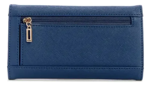 Billetera Guess Original, Avon Park Indigo Multi Azul Liso - Imagen 3