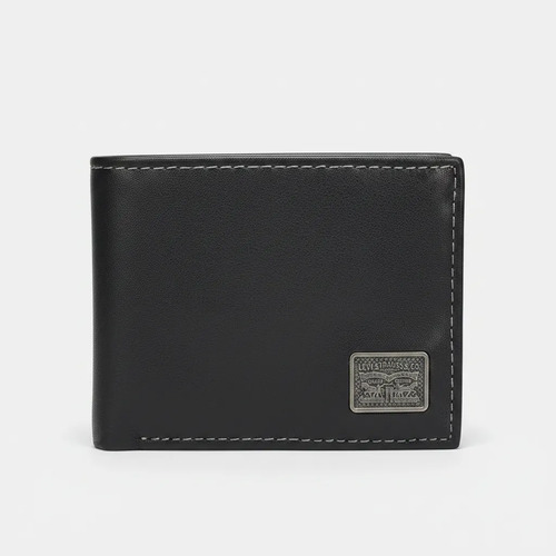 Billetera Levi`s Original, Hombre Black Logo Negro Liso - Imagen 4