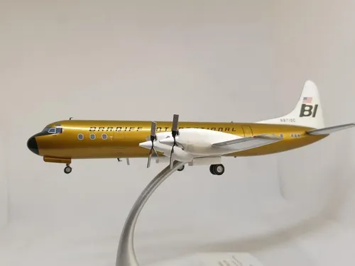 Avión Jc Wings, Esc. 200 Lockheed 188 Braniff International Dorado - Imagen 2