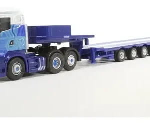 Camión Miniatura Scania Cama Baja Atlas Low Loader Rv233 Azul Acero
