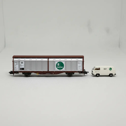 Vagón Carga Trix, Esc N 15565, Con Van De Reparto - Imagen 2