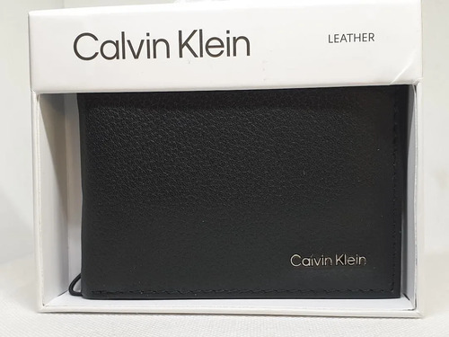 Billetera Calvin Klein Original De Hombre 31ka220070 Negro Liso - Imagen 2