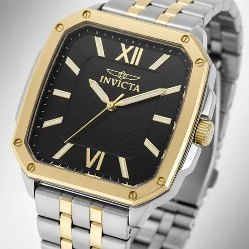 Reloj Invicta Cuadro Hombre, Dorado Y Acero 39mm Dorado/plateado Dorado Negro - Imagen 5