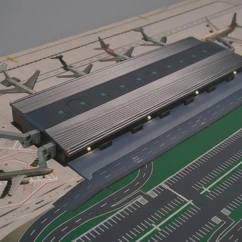 Aeropuerto En Miniatura Gemini Jets, Escala 400, Terminal Gris - Imagen 3