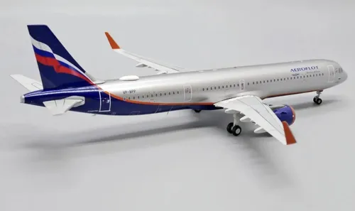 Avión Jc Wings, Escala 200 Airbus A321neo Aeroflot Plateado Azul Rojo - Imagen 4