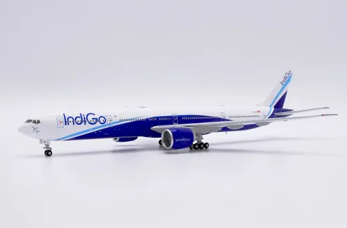 Avión Jc Wings, Esc 400, Boeing 777-300er Indigo Blancp Azul Celeste - Imagen 4
