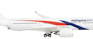 Aviòn Gemini Jets, Escala 400 Airbus A350-900 Malaysia Blanco, Azul, Rojo