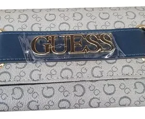 Billetera Guess Creswell White Blanco Beige Logo Guess Gris Liso