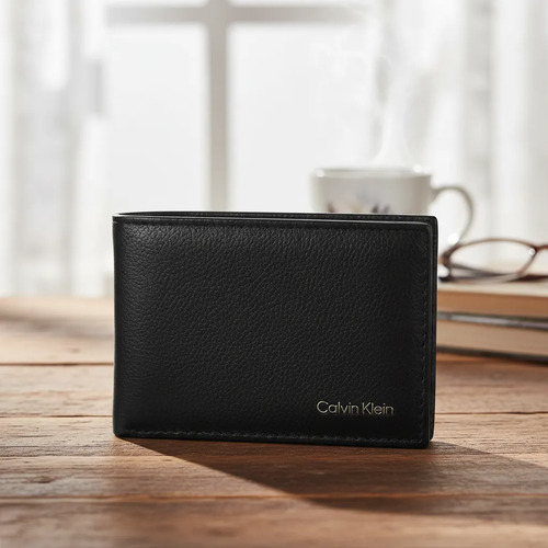 Billetera Calvin Klein Original De Hombre 31ka220070 Negro Liso
