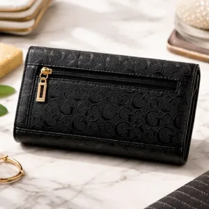 Billetera Guess Original Kiran Black Negro Logo Marca