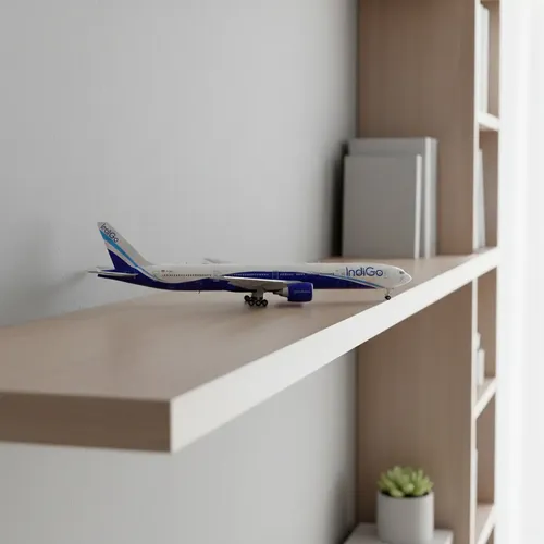 Avión Jc Wings, Esc 400, Boeing 777-300er Indigo Blancp Azul Celeste - Imagen 3