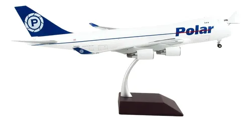 Aviòn Gemini 200, Boeing 747-400f Polar Interactivo Blanco/azul
