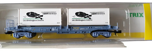 Vagón De Carga Trix, Esc N 15637-02 Transp 2 Containers 20