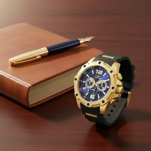 Reloj Invicta I-force Axis Mens 50mm, Gold 19659 Negro Dorado Azul Oscuro - Imagen 3