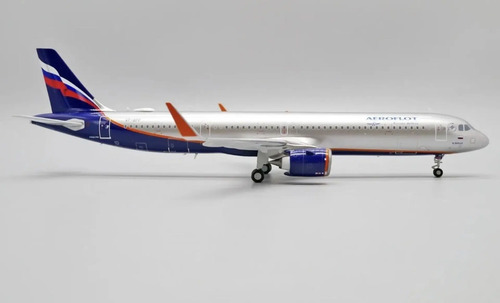 Avión Jc Wings, Escala 200 Airbus A321neo Aeroflot Plateado Azul Rojo - Imagen 2