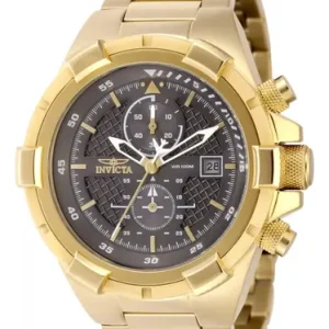 Reloj Para Hombres Invicta Aviator 49254 Oro Oro Dorado Gris Oscuro