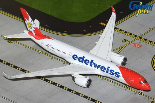 Avión Gemini Jets, Escala 400 Airbus A350-900 Edelweiss Blanco Rojo - Imagen 3