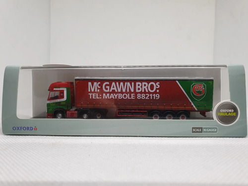Camión Miniatura Oxford, Escala N Mercedes Benz Actros Bordó Verde - Imagen 7