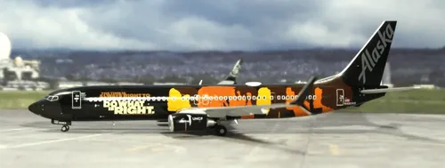 Avión Gemini, Esc 200 Boeing 737-900er, Alaska Negro Multicolor - Imagen 2