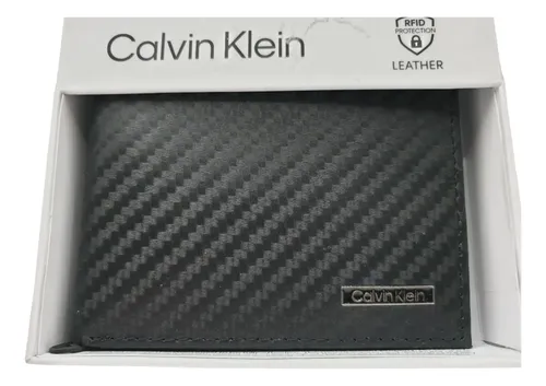 Billetera Calvin Klein Original Rn129919 Con Textura Negro Texturizada - Imagen 2