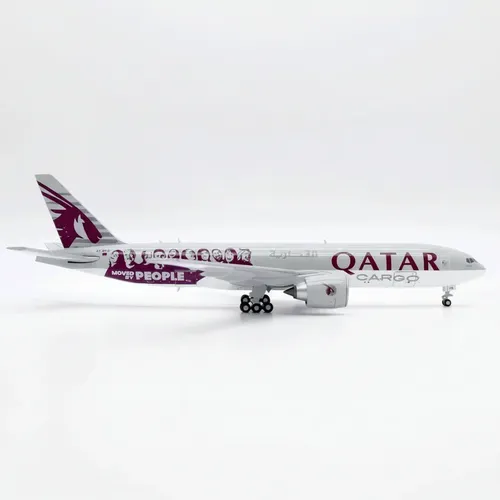Avión Jc Wings, 400, Boeing 777-200l Af Qatar Interactivo Gris Burdeo - Imagen 6