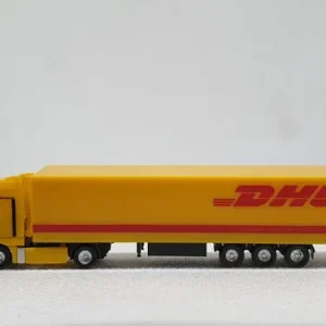 Camión Miniatura, Escala N Herpa, 1/160 Man Tgx Xxl Sz Dhl Amarillo