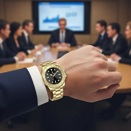 Reloj Montres Prestige X Invicta Gold Mpw-0263 Dorado Negro - Imagen 3