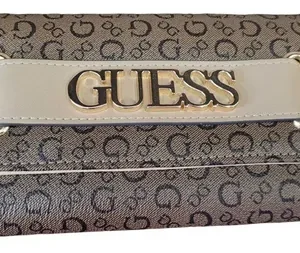 Billetera Guess , Creswell Cocoa Marrón Logo Marca Marrón Claro Liso