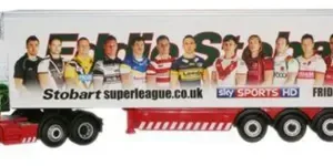 Camion Miniatura Oxford, Scania Stobart Super League Blanco/verde