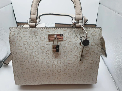 Cartera Guess Original Blanco/beige Logo Marca Níquel Beige Claro - Imagen 5