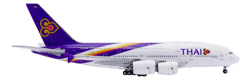 Avión Jc Wings, Esc 400, Airbus A380-800 Thai Blanco Morado