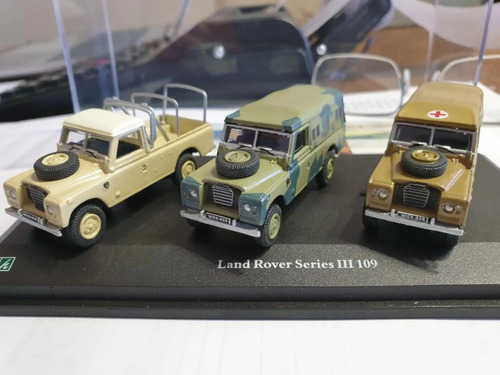 Oxford Land Rover Serie Iii 109 Jeep 1/72 Escala Set De 3 Beige Verde Marron Claro - Imagen 2