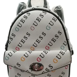 Mochila Guess Original, Willie White Multi Blanco Logo Marca