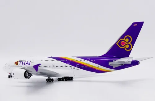 Avión Jc Wings, Esc 400, Airbus A380-800 Thai Blanco Morado - Imagen 4