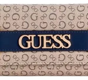 Billetera Guess Original, Creswell Slate Azul Logo Marca
