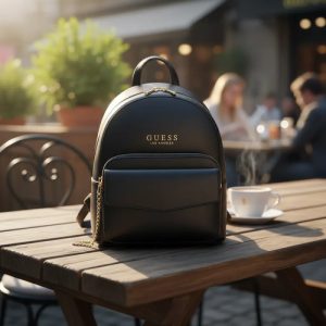 Mochila Guess Negra Para Mujer Negro Liso Logo