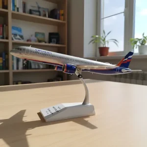 Avión Jc Wings, Escala 200 Airbus A321neo Aeroflot Plateado Azul Rojo