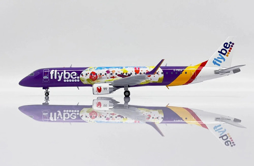 Avión Jc Wings, Esc 200 Embraer 195 Flybe Azul Naranja Rojo Blanco - Imagen 3