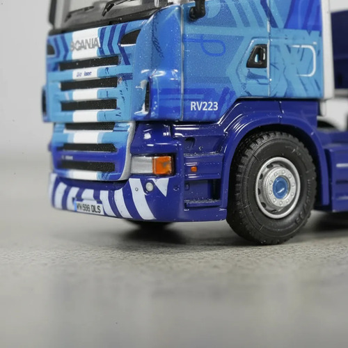 Camión Miniatura Scania Cama Baja Atlas Low Loader Rv233 Azul Acero - Imagen 4