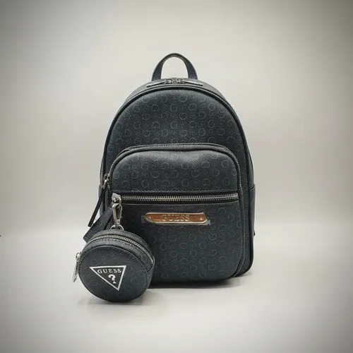 Mochila Guess Con Monedero Monograma, Solena Navy Azul Navy Logo Marca - Imagen 2