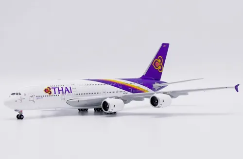 Avión Jc Wings, Esc 400, Airbus A380-800 Thai Blanco Morado - Imagen 6