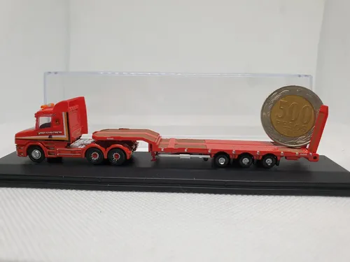 Camión Miniatura Oxford, Escala N Scania T Cab Cama Baja Rojo - Imagen 4