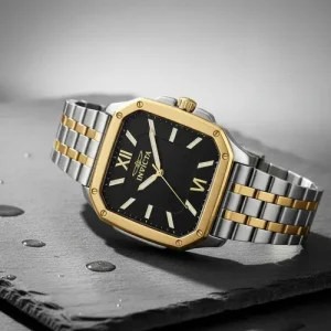 Reloj Invicta Cuadro Hombre, Dorado Y Acero 39mm Dorado/plateado Dorado Carbon