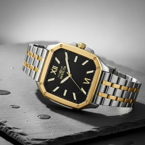 Reloj Invicta Cuadro Hombre, Dorado Y Acero 39mm Dorado/plateado Dorado Carbon